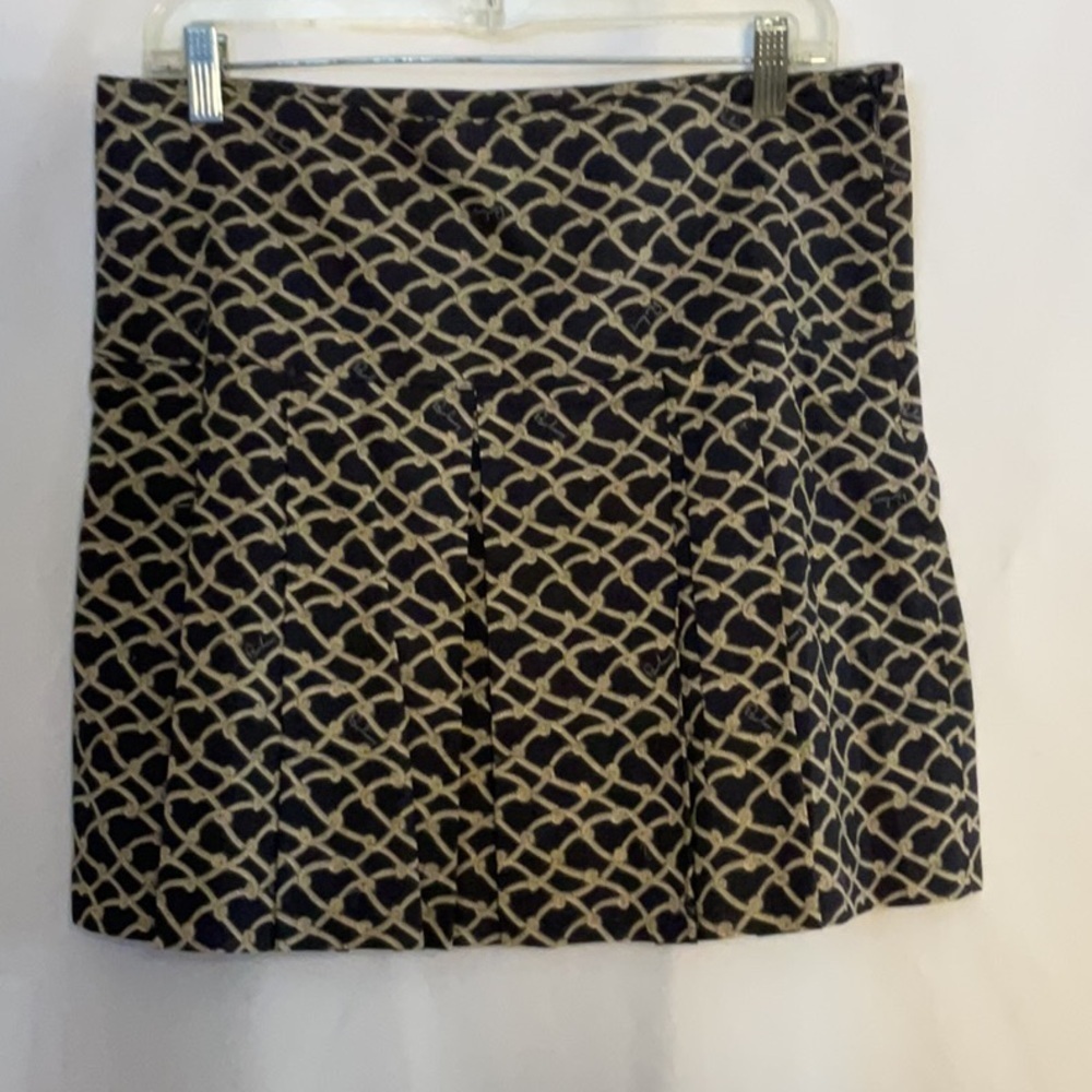 Burberry blue & tan rope not print pleated skirt Size 8 - Picture 3 of 7